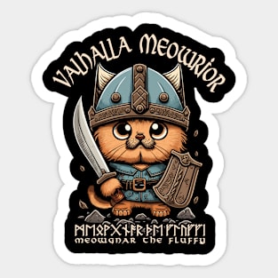 Nordic Norse Valhalla Viking Cat Warrior Sticker